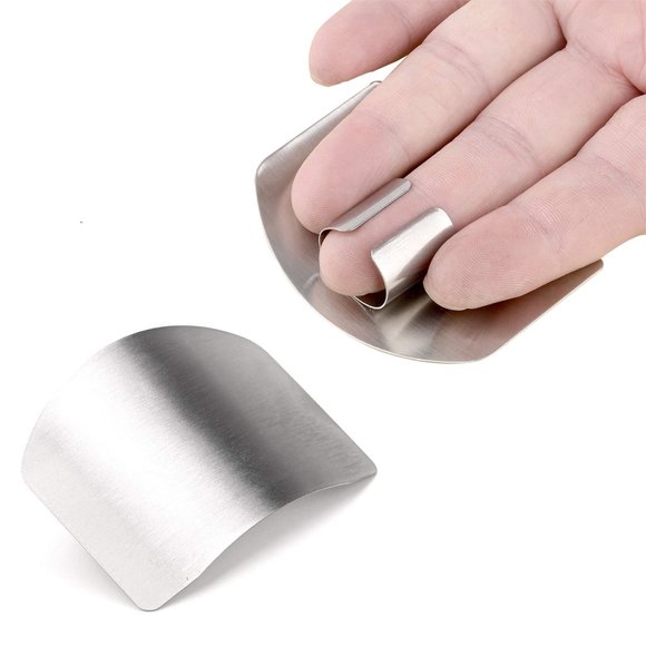 2-Pack: Stainless Steel Finger Protector For Cutting, Chopping & Dicing - Picture 1 of 4